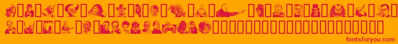 MONSP    Font – Red Fonts on Orange Background