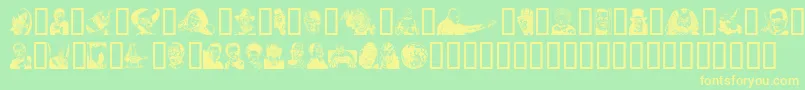 Подробнее о шрифте MONSP Шрифт MONSP – жёлтые шрифты на зелёном фоне