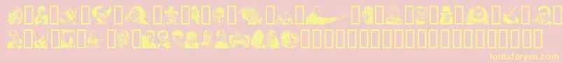 MONSP    Font – Yellow Fonts on Pink Background