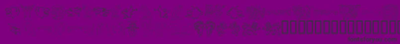 Czcionka MONSS    – czarne czcionki na fioletowym tle