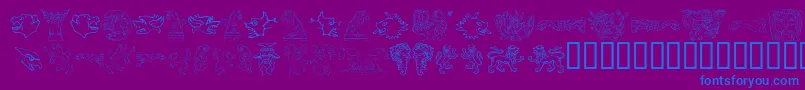 フォントMONSS    – 紫色の背景に青い文字