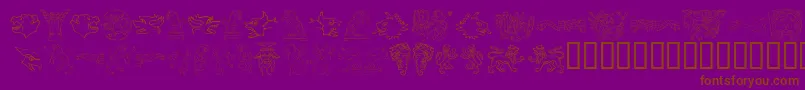 Czcionka MONSS    – brązowe czcionki na fioletowym tle