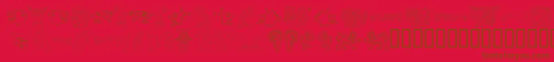 Czcionka MONSS    – brązowe czcionki na czerwonym tle