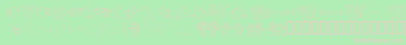 Czcionka MONSS    – różowe czcionki na zielonym tle