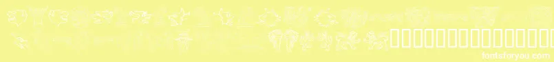 Czcionka MONSS    – białe czcionki na żółtym tle