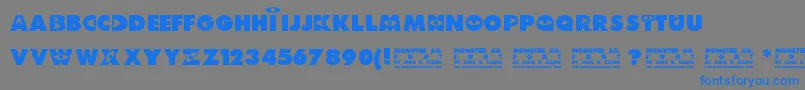 Monster AG Font – Blue Fonts on Gray Background