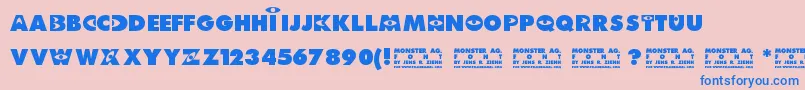 Monster AG Font – Blue Fonts on Pink Background