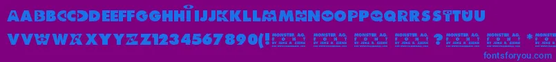 Monster AG Font – Blue Fonts on Purple Background