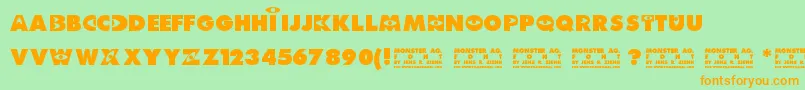 Monster AG Font – Orange Fonts on Green Background