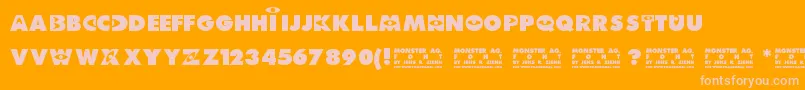 Monster AG Font – Pink Fonts on Orange Background