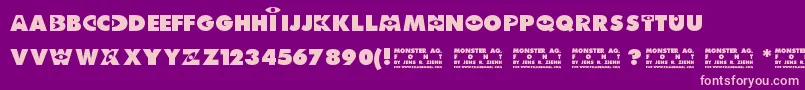 Monster AG Font – Pink Fonts on Purple Background