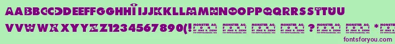 Monster AG Font – Purple Fonts on Green Background