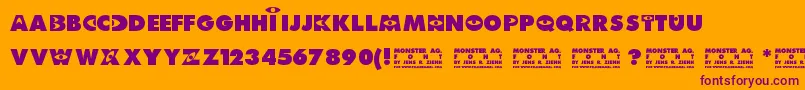 Monster AG Font – Purple Fonts on Orange Background