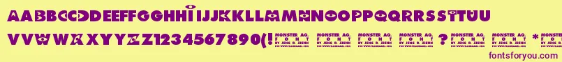 Monster AG Font – Purple Fonts on Yellow Background