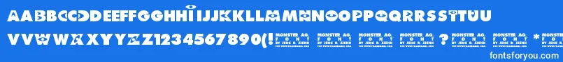 Monster AG Font – White Fonts on Blue Background