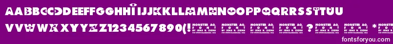 Monster AG Font – White Fonts on Purple Background