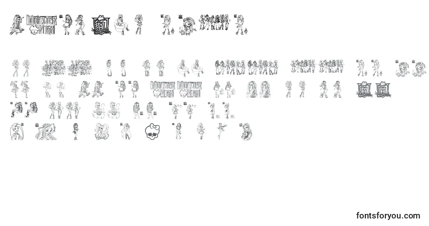 Schriftart Monster High – Alphabet, Zahlen, spezielle Symbole