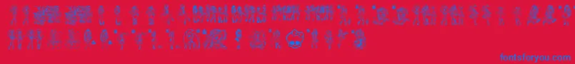 Fonte Monster High – fontes azuis em um fundo vermelho