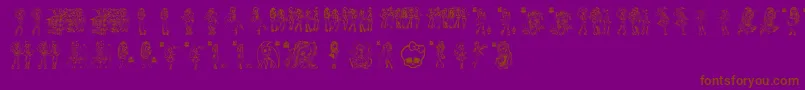 Czcionka Monster High – brązowe czcionki na fioletowym tle