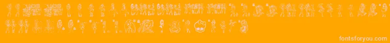 Monster High-fontti – vaaleanpunaiset fontit oranssilla taustalla