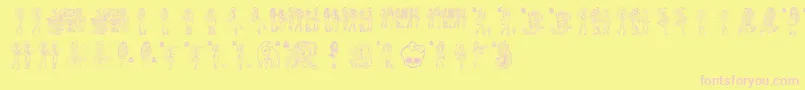 Monster High-Schriftart – Rosa Schriften auf gelbem Hintergrund