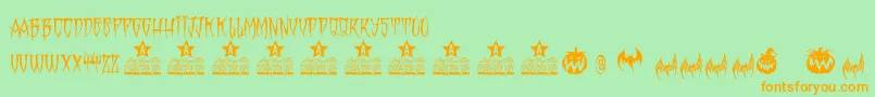 Monster Party Personal Use Font – Orange Fonts on Green Background