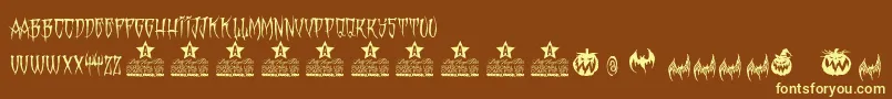 Monster Party Personal Use Font – Yellow Fonts on Brown Background
