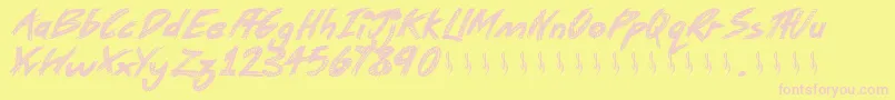 Monster Reading Font – Pink Fonts on Yellow Background