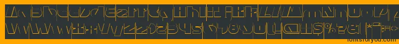 Czcionka MONSTER ROCK Hollow Inverse – czarne czcionki na pomarańczowym tle