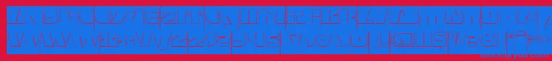 Шрифт MONSTER ROCK Hollow Inverse – синие шрифты на красном фоне
