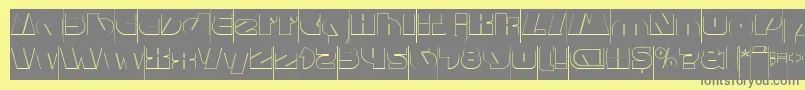 MONSTER ROCK Hollow Inverse Font – Gray Fonts on Yellow Background