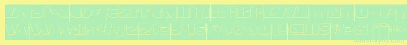 Шрифт MONSTER ROCK Hollow Inverse – зелёные шрифты на жёлтом фоне
