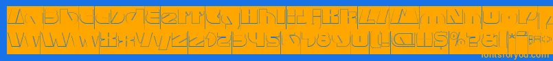 MONSTER ROCK Hollow Inverse Font – Orange Fonts on Blue Background