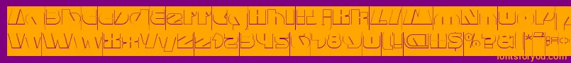 Czcionka MONSTER ROCK Hollow Inverse – pomarańczowe czcionki na fioletowym tle