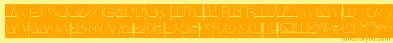 MONSTER ROCK Hollow Inverse Font – Orange Fonts on Yellow Background