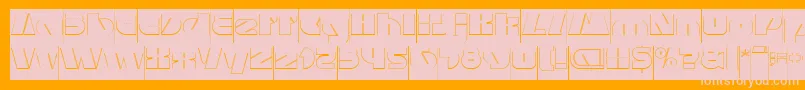 Czcionka MONSTER ROCK Hollow Inverse – różowe czcionki na pomarańczowym tle