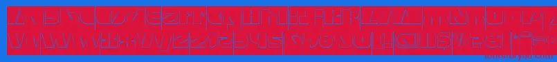MONSTER ROCK Hollow Inverse Font – Red Fonts on Blue Background