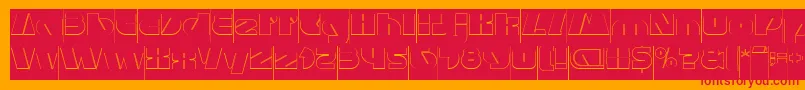 MONSTER ROCK Hollow Inverse Font – Red Fonts on Orange Background