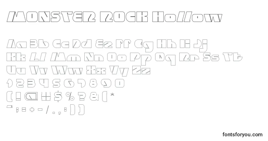 Шрифт MONSTER ROCK Hollow – алфавит, цифры, специальные символы
