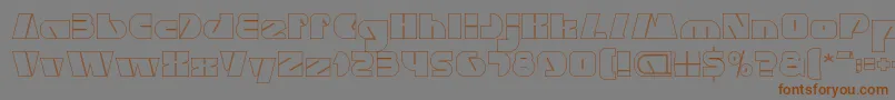 フォントMONSTER ROCK Hollow – 茶色の文字が灰色の背景にあります。