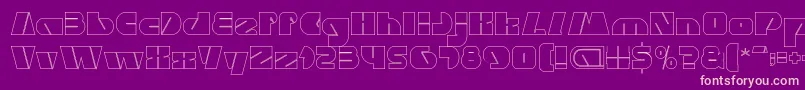 MONSTER ROCK Hollow Font – Pink Fonts on Purple Background