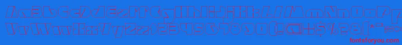 MONSTER ROCK Hollow Font – Red Fonts on Blue Background