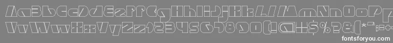 MONSTER ROCK Hollow-Schriftart – Weiße Schriften auf grauem Hintergrund