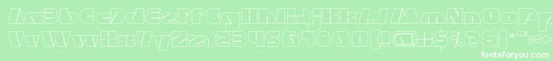 MONSTER ROCK Hollow-Schriftart – Weiße Schriften auf grünem Hintergrund