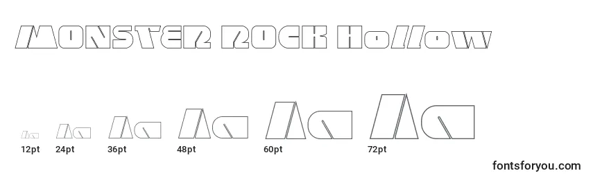 MONSTER ROCK Hollow Font Sizes