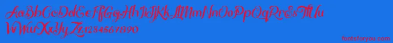 Thrones Font – Red Fonts on Blue Background