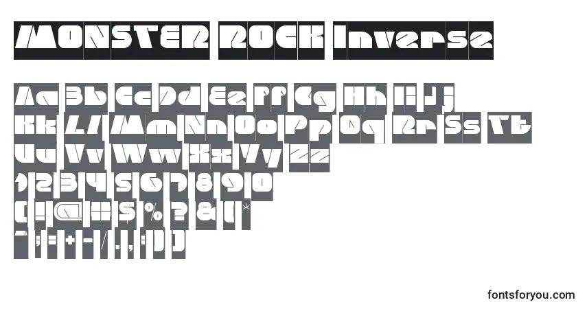 A fonte MONSTER ROCK Inverse – alfabeto, números, caracteres especiais