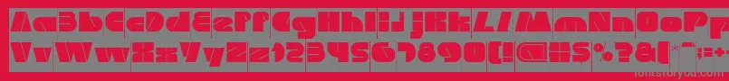 Czcionka MONSTER ROCK Inverse – szare czcionki na czerwonym tle