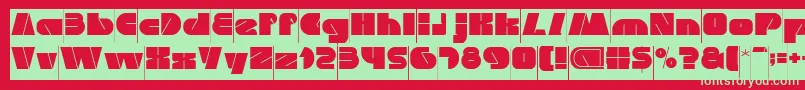 フォントMONSTER ROCK Inverse – 赤い背景に緑の文字