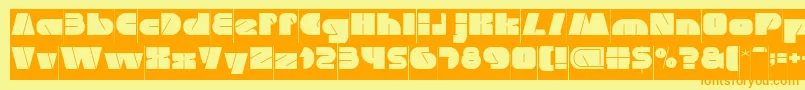 Więcej informacji o czcionce MONSTER ROCK Inverse Czcionka MONSTER ROCK Inverse – pomarańczowe czcionki na żółtym tle